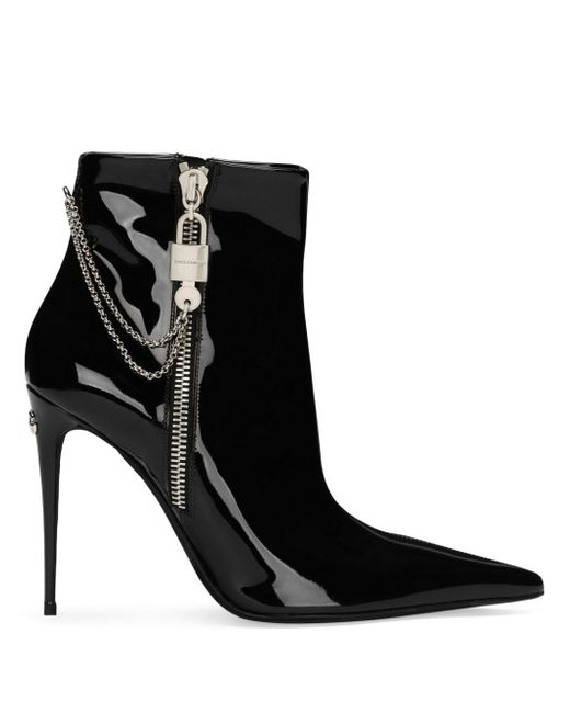 Dolce & Gabbana 105mm patent ankle-boots