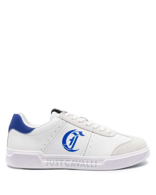 Just Cavalli logo-print leather sneakers