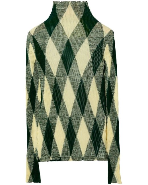 Burberry argyle-knit high-neck jumper
