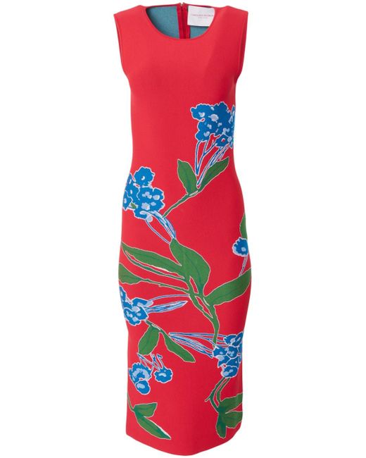 Carolina Herrera floral-jacquard midi dress