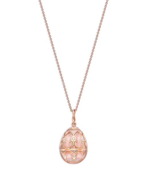 Fabergé 18kt rose gold Heritage Petite Egg diamond necklace