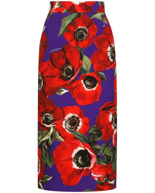 Dolce & Gabbana floral-print pencil skirt