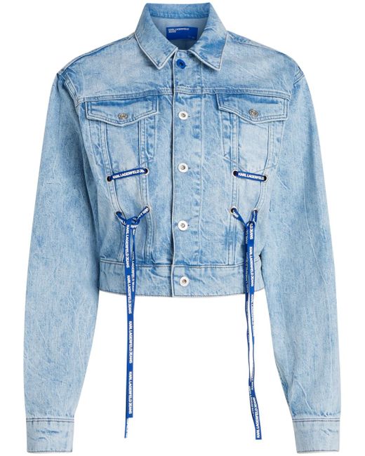 Karl Lagerfeld Jeans KLJ tie-fastening denim jacket