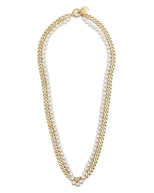 Sacai pearls chain-link necklace