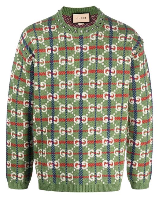 Gucci GG check intarsia-knit jumper