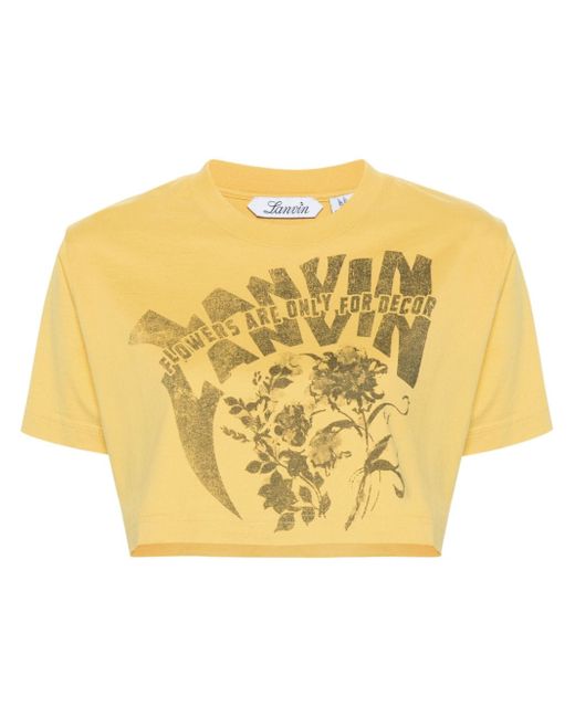 Lanvin floral-print cropped T-shirt