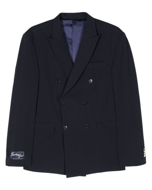 Family First twill double-breasted blazer