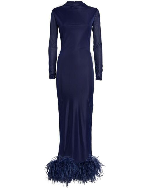 16Arlington Luna feather-trim gown