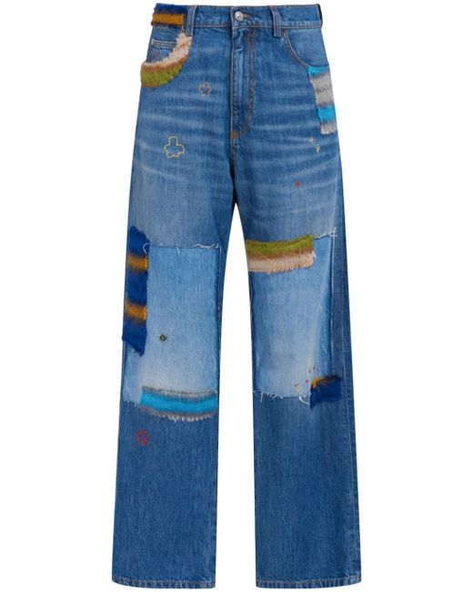 Marni patchwork straight-leg jeans