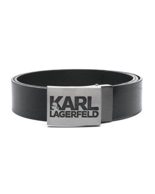 Karl Lagerfeld logo-engraved leather belt