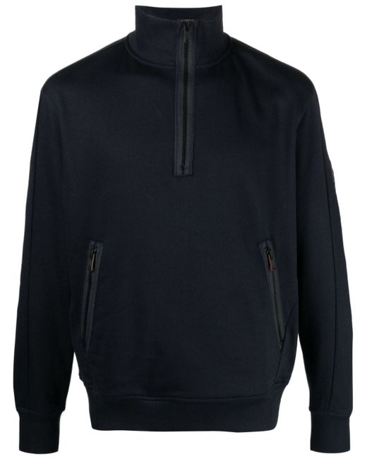 Boss logo-patch half-zip sweatshirt