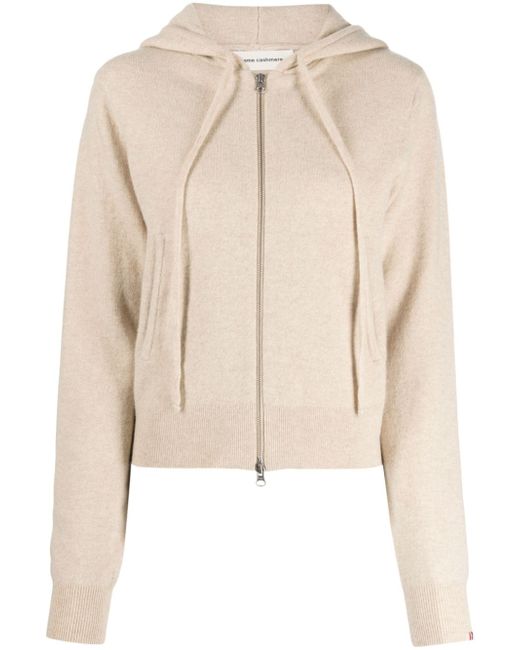 Extreme Cashmere zip-up hooded cardigan