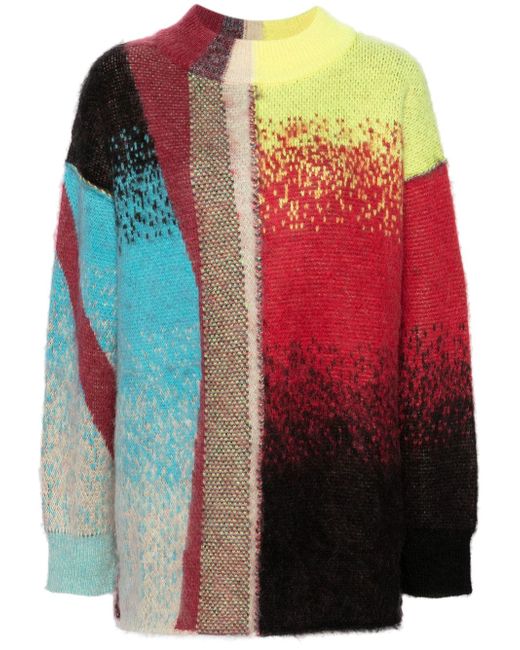 Christopher John Rogers intarsia-knit brushed jumper