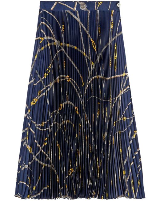 Versace Greca Nautical-print pleated skirt