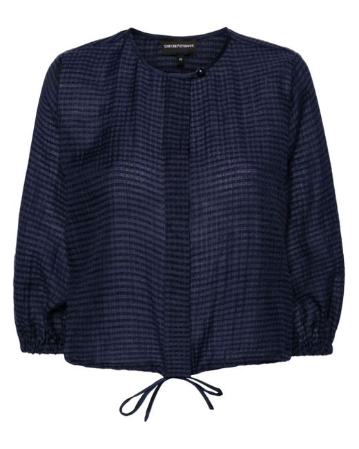 Emporio Armani semi-sheer jacquard blouse