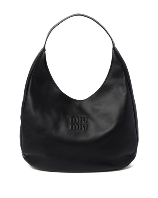 Miu Miu logo-debossed leather tote bag