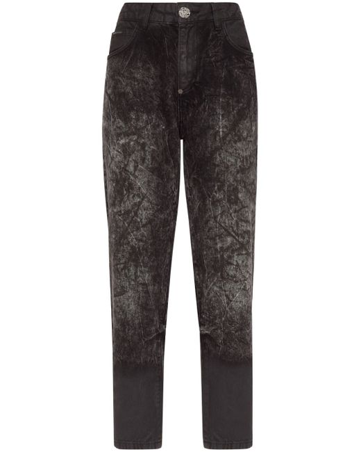 Philipp Plein distressed-effect cropped jeans