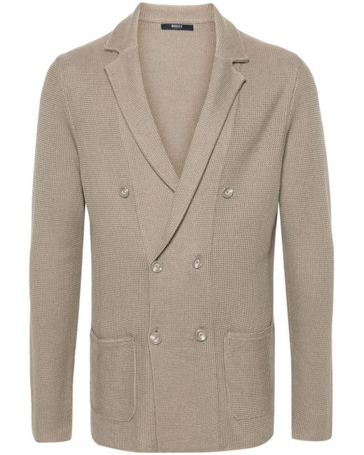 Boggi Milano knitted double-breasted blazer