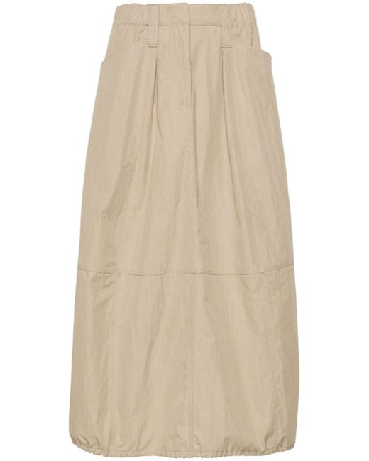 Brunello Cucinelli panelled drawstring midi skirt