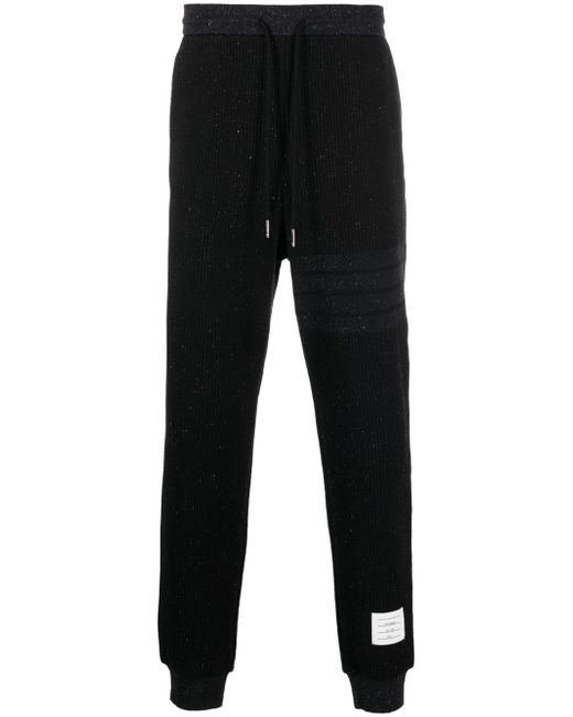 Thom Browne flecked knitted track pants