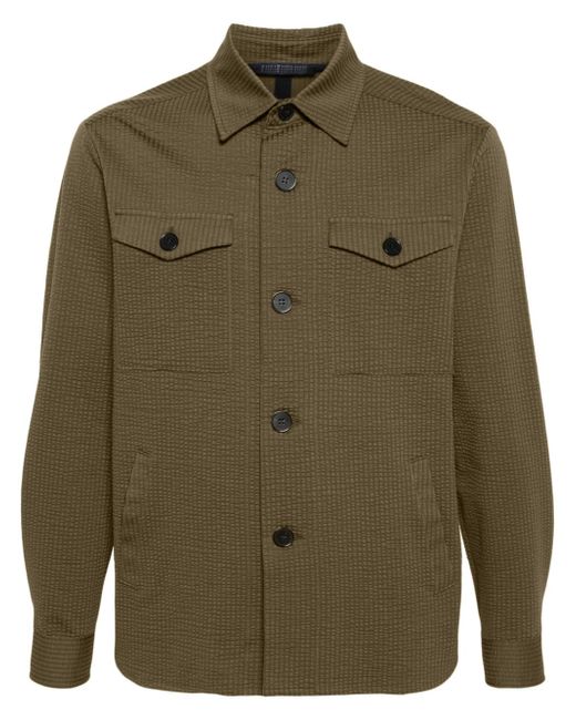 Harris Wharf London seersucker shirt jacket