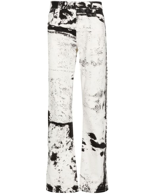 Alexander McQueen abstract-print straight-leg jeans