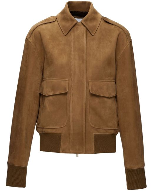 Ferragamo spread-collar leather jacket