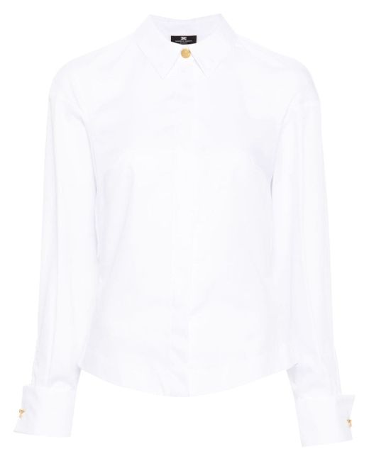 Elisabetta Franchi logo-print poplin shirt