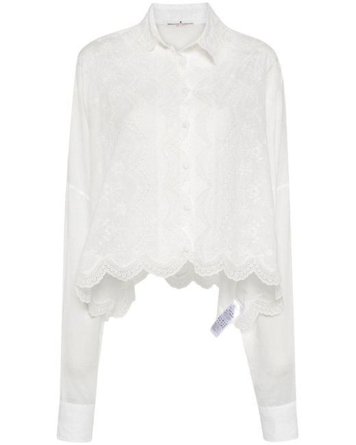 Ermanno Scervino floral-lace detail drop-shoulder blouse
