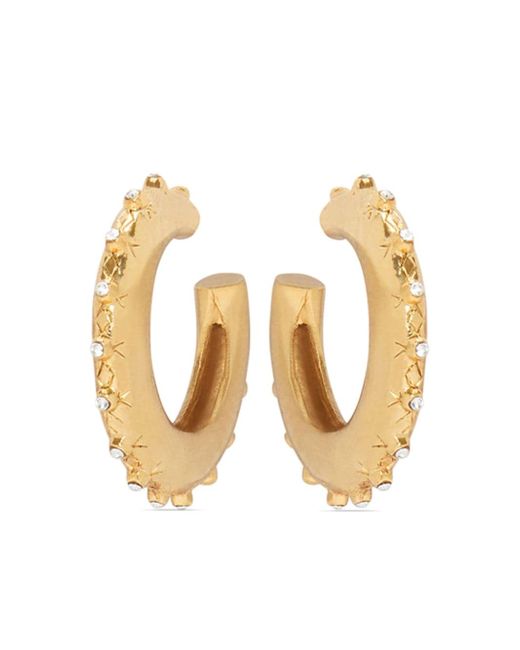 Oscar de la Renta crystal-embellished hoop earrings