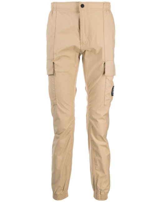 Calvin Klein Jeans logo-appliqué elasticated-waistband straight-leg trousers