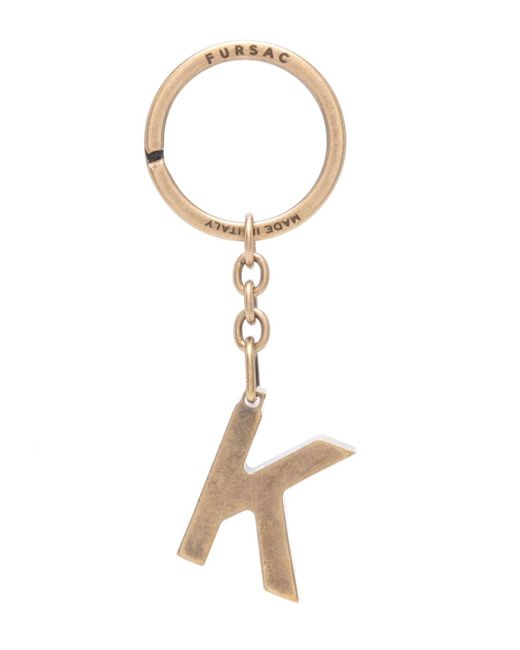 Fursac K-charm logo-engraved keyring