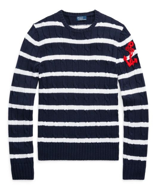 Polo Ralph Lauren striped cable-knit jumper