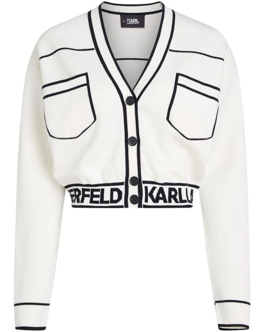 Karl Lagerfeld logo-hem contrast-trim cardigan
