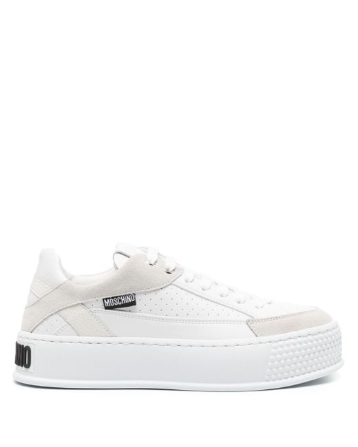 Moschino logo-embossed leather sneakers