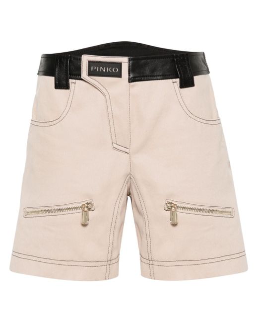 Pinko Scilla panelled-leather shorts