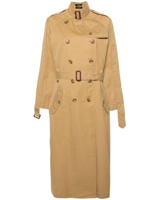 R13 decorative-belts double-breasted trench coat