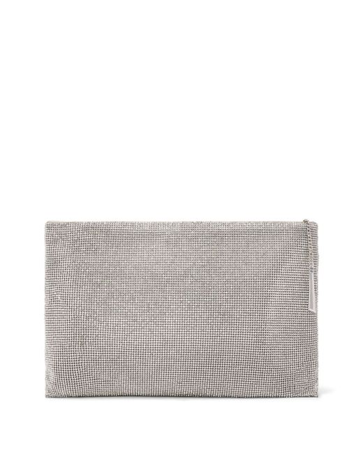 Benedetta Bruzziches rhinestone-embellished mesh clutch bag