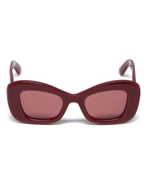 Alexander McQueen logo-lettering butterfly-frame sunglasses