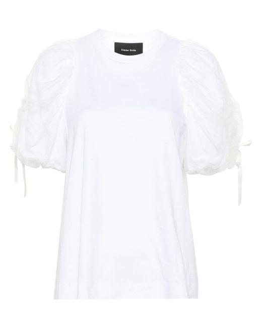 Simone Rocha ruched-sleeves cotton T-shirt