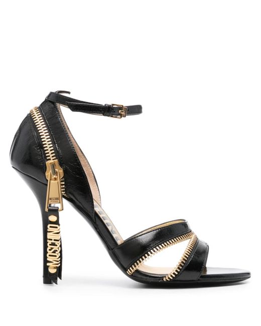 Moschino zip-detail 100mm leather sandals