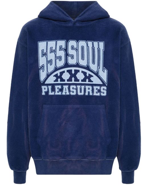 Pleasures logo-print fleece hoodie