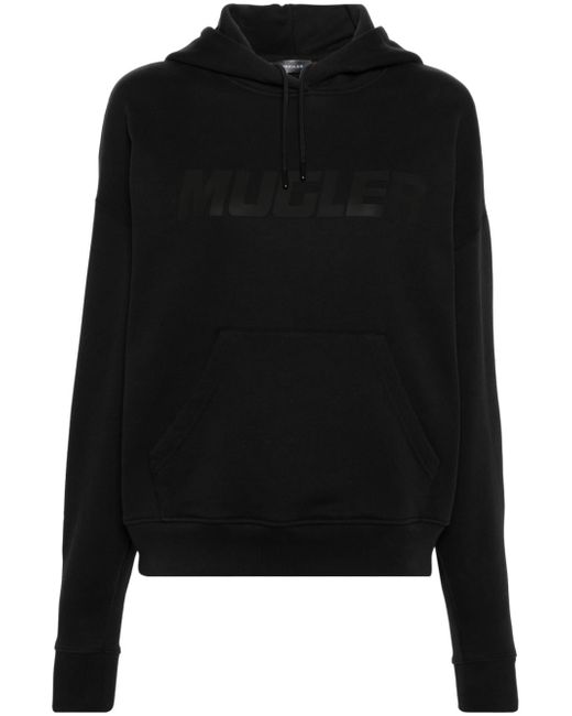 Mugler logo-raised hoodie