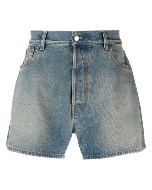 Prada distressed-effect denim bermuda shorts
