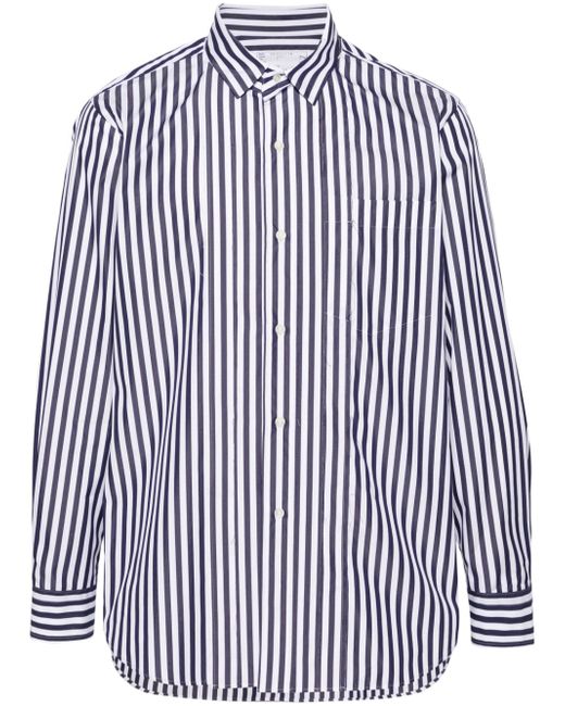 Sacai pintuck-detailing striped shirt