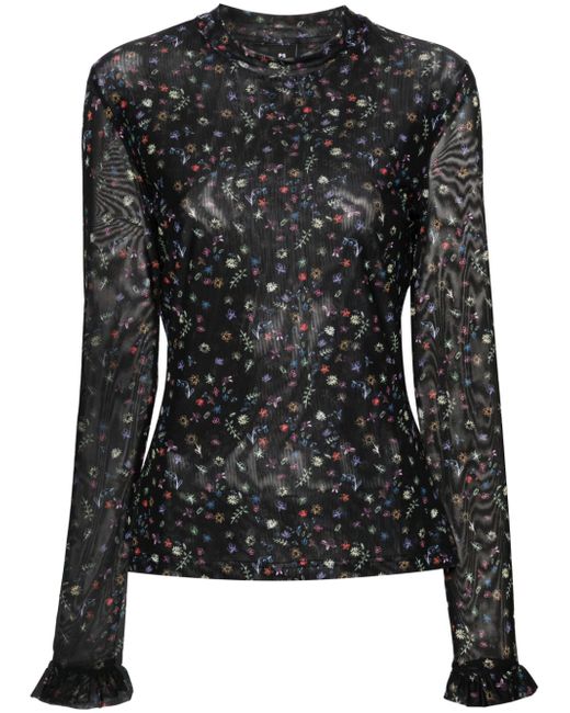 PS Paul Smith Doodle long-sleeve mesh top