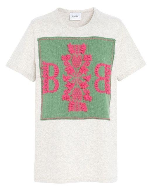 Barrie logo-intarsia cotton-cashmere T-shirt