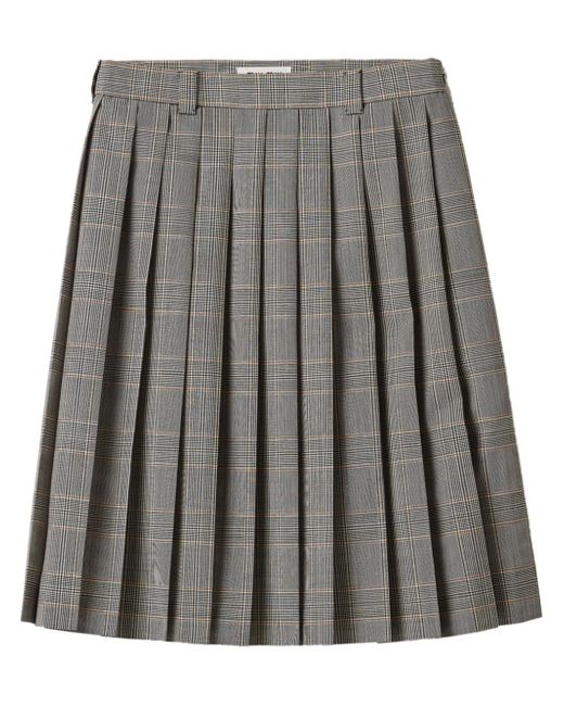 Miu Miu Prince of Wales check pleated skirt