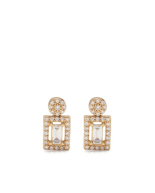 Swayta sha 18kt yellow diamond drop earrings