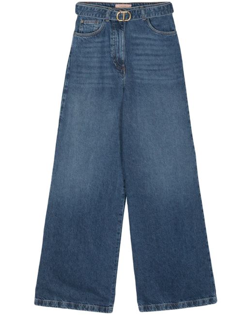 Twin-Set belted wide-leg jeans